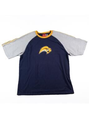 Y2K Reebok Buffalo Sabres T Shirt NHL Hockey Blue Gray Logo Size XL